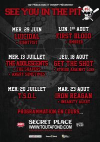 [SEE YOU IN THE PIT] FIRST BLOOD ~ NAKED AGRESSION ~ 8MORE8 à Montpellier. Le lundi 1er août 2016 à Saint-Jean-de-Védas. Herault.  20H00